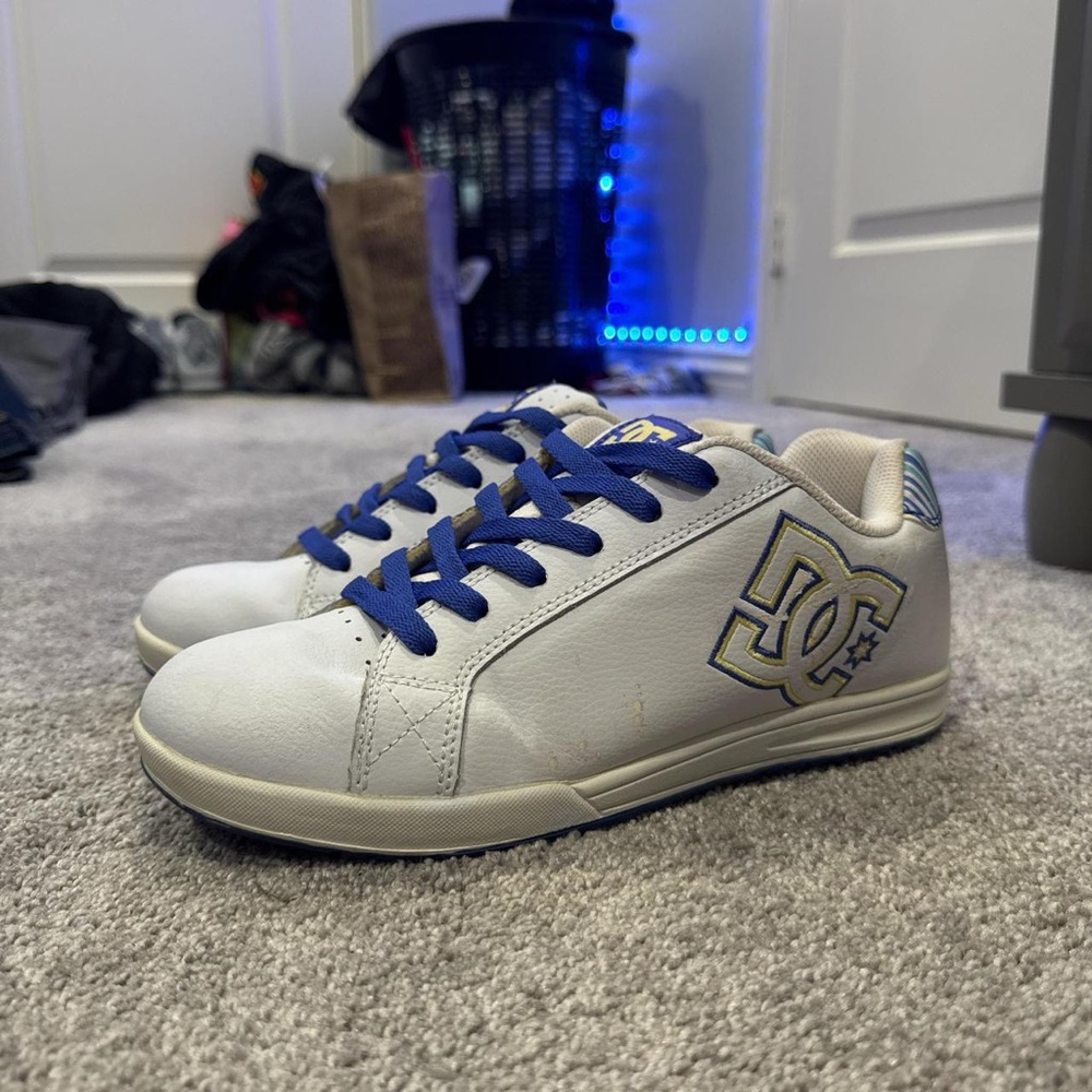 DC Womens' White and Blue Sneakers